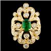 Image 1 : 14K Gold 1.50ct Emerald & 1.45ctw Diamond Ring