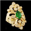 Image 3 : 14K Gold 1.50ct Emerald & 1.45ctw Diamond Ring