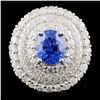 Image 1 : 18K White Gold 2.71ct Sapphire & 2.52ct Diamond Ri