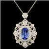 Image 2 : 18K Gold 2.90ct Sapphire & 1.56ctw Diamond Pendant