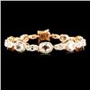 Image 1 : 14K Gold 6.95ct Morganite & 1.25ctw Diamond Bracel