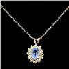 Image 1 : 14K Gold 0.94ct Sapphire & 0.58ctw Diamond Pendant