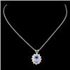 Image 2 : 14K Gold 0.94ct Sapphire & 0.58ctw Diamond Pendant