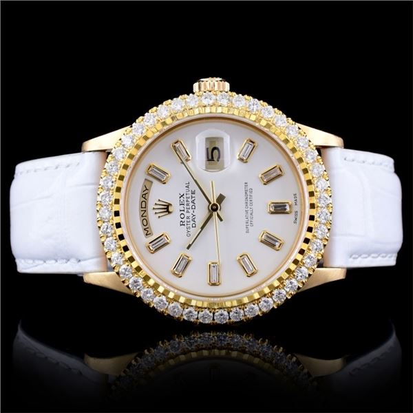 Rolex Day-Date 18K President 2.50ct Diamond Watch