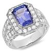 Image 1 : 14K Gold 5.00ct Tanzanite & 1.35ct Diamond Ring