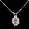 Image 1 : 14K Gold 0.87ct Sapphire & 0.38ctw Diamond Pendant