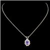 Image 2 : 14K Gold 0.87ct Sapphire & 0.38ctw Diamond Pendant