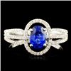 Image 1 : 18K Gold 0.861ct Sapphire & 0.32ctw Diamond Ring