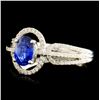 Image 2 : 18K Gold 0.861ct Sapphire & 0.32ctw Diamond Ring