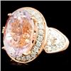 Image 2 : 18K Gold 10.86ct Kunzite & 0.71ctw Diamond Ring