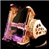 Image 2 : 14K Gold 24.18ct Amethyst & 0.52ctw Diamond Ring