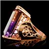 Image 4 : 14K Gold 24.18ct Amethyst & 0.52ctw Diamond Ring