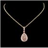 Image 2 : 14K Rose Gold 1.17ctw Diamond Pendant