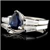 Image 2 : 14K Gold 0.65ct Sapphire & 0.56ctw Diamond Ring