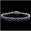 Image 1 : 14k Gold 10.00ct Tanzanite & 0.50ct Diam Bracelet