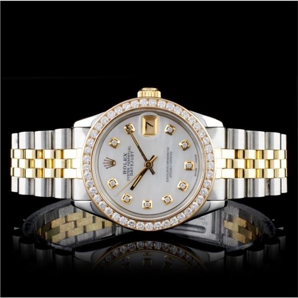 Rolex DateJust 18K YG/SS 1.35ct Diamond 36MM Watch