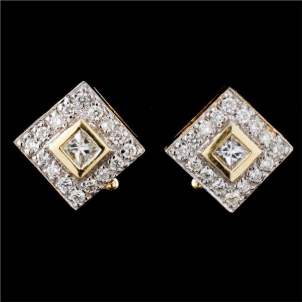 14K Gold 0.56ctw Diamond Earrings