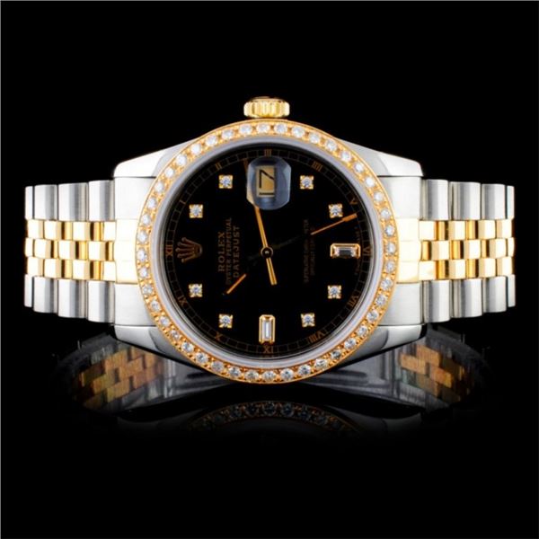 Rolex SS DateJust 36mm Diamond Wristwatch