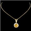 Image 2 : 18K Gold 0.36ctw Sapphire & 0.43ctw Diamond Pendan