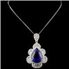 Image 2 : 18K White Gold 12.07ct Tanzanite & 2.56ctw Diamond