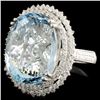 Image 2 : 18K Gold 25.02ct Aquamarine & 1.24ctw Diamond Ring