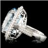 Image 3 : 18K Gold 25.02ct Aquamarine & 1.24ctw Diamond Ring