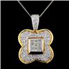 Image 1 : 18K Two Tone 1.65ctw Diamond Pendant