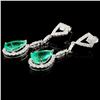 Image 2 : 18K Gold 6.25ctw Emerald & 1.15ctw Diamond Earring