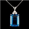 Image 1 : 14K Gold 15ct Topaz & 0.24ctw Diamond Pendant