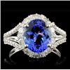 Image 1 : 18K White Gold 2.85ct Tanzanite & 1.17ctw Diamond