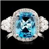 Image 1 : 14K Gold 3.42ct Topaz & 0.74ctw Diamond Ring