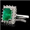 Image 2 : 18K W Gold 2.28ct Emerald & 0.57ct Diamond Ring