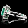 Image 3 : 18K W Gold 2.28ct Emerald & 0.57ct Diamond Ring