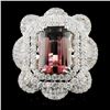 Image 1 : 18K White Gold 8.62ct Tourmaline & 4.56ctw Diamond