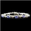 Image 1 : 14K Gold 4.52ct Tanzanite & 0.32ctw Diamond Bracel