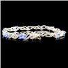 Image 2 : 14K Gold 4.52ct Tanzanite & 0.32ctw Diamond Bracel