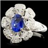 Image 2 : 18K Gold 1.74ct Sapphire & 1.26ctw Diamond Ring