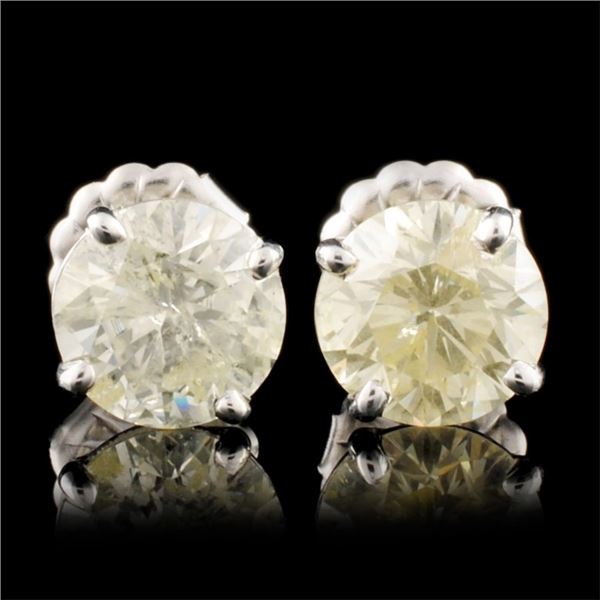 14K Gold 3.00ctw Diamond Stud Earrings