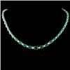Image 1 : 14K Gold 26.56ctw Emerald & 1.75ctw Diamond Neckla