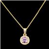 Image 1 : 14K Gold 0.60ct Spinel & 0.16ctw Diamond Pendant