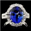 Image 1 : 18K W Gold 3.70ct Tanzanite & 0.88ctw Diamond Ring