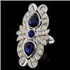Image 2 : 14K Gold 3.76ct Sapphire & 0.86ct Diamond Ring