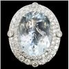 Image 1 : 18K Gold 15.18ct Aquamarine & 2.45ct Diamond Ring