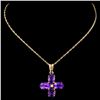 Image 2 : 14K Gold 4.10ct Amethyst & 0.02ctw Diamond Pendant