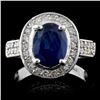 Image 1 : 14K White Gold 2.65ct Sapphire & 1.06ct Diamond Ri