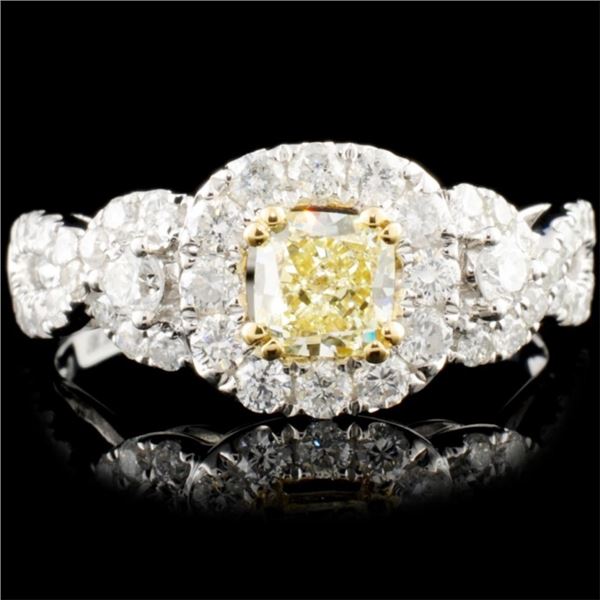 18K Gold 1.36ctw Fancy Color Diamond Ring