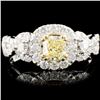 Image 1 : 18K Gold 1.36ctw Fancy Color Diamond Ring