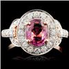 Image 1 : 18K Gold 1.30ct Spinel & 0.63ct Diamond Ring