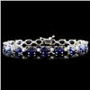 Image 1 : 14K Gold 21.43ct Sapphire & 0.66ctw Diamond Bracel