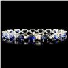 Image 2 : 14K Gold 21.43ct Sapphire & 0.66ctw Diamond Bracel